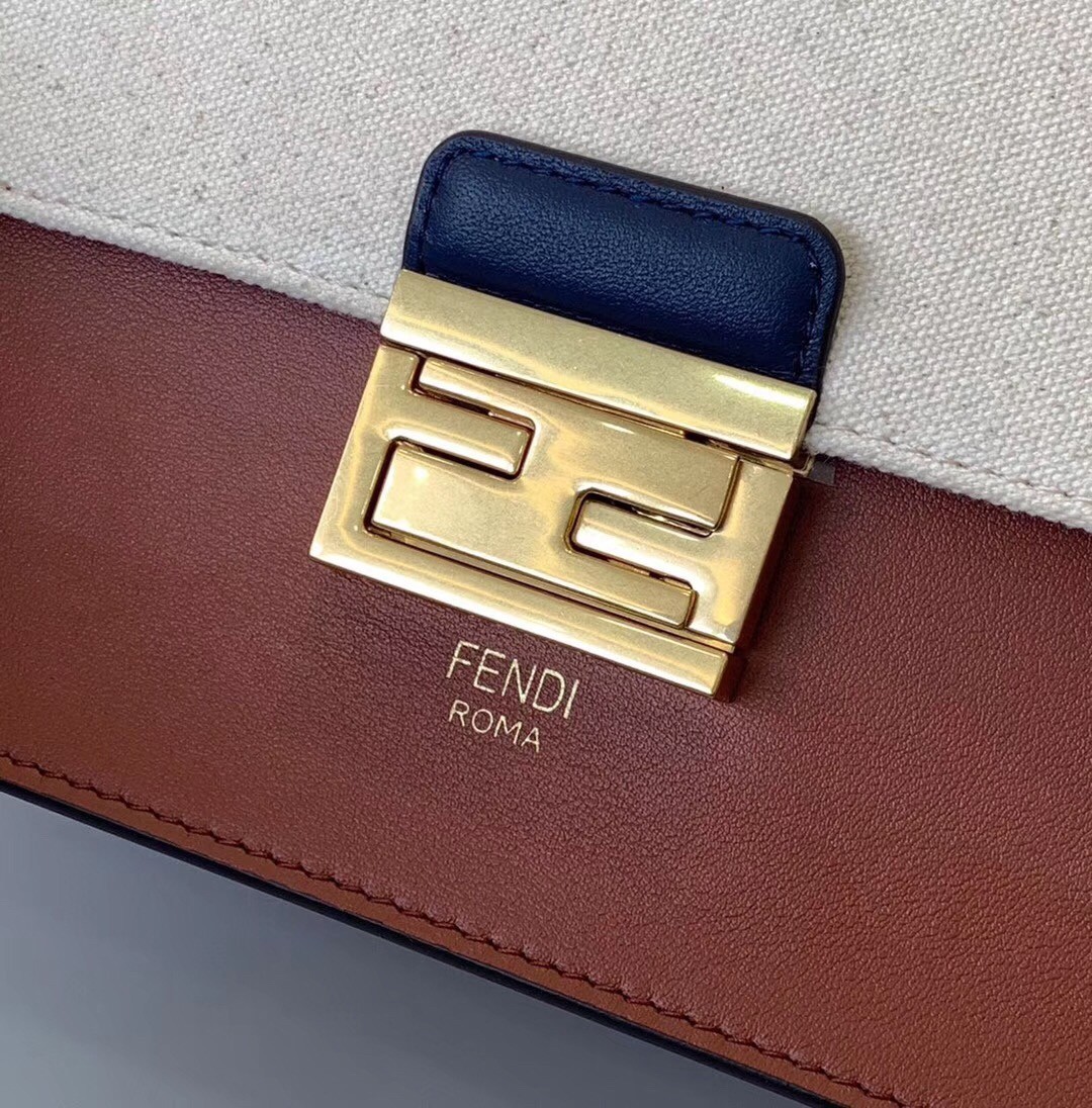 F**di kan u bag in canvas and calfskin