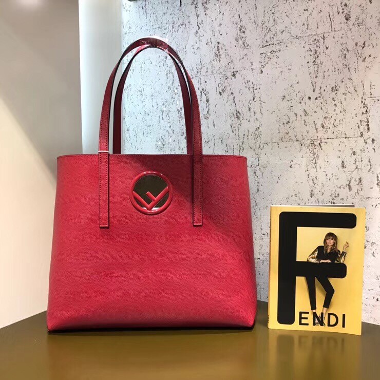 F**di cherry kan i f logo shopper bag