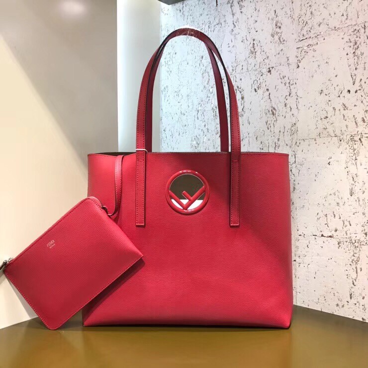 F**di cherry kan i f logo shopper bag