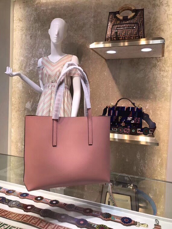 F**di pink kan i f logo shopper bag