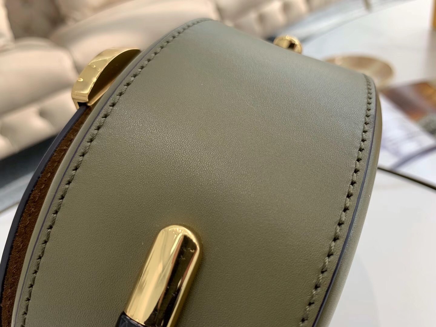 F**di moonlight saddle bag in green calfskin