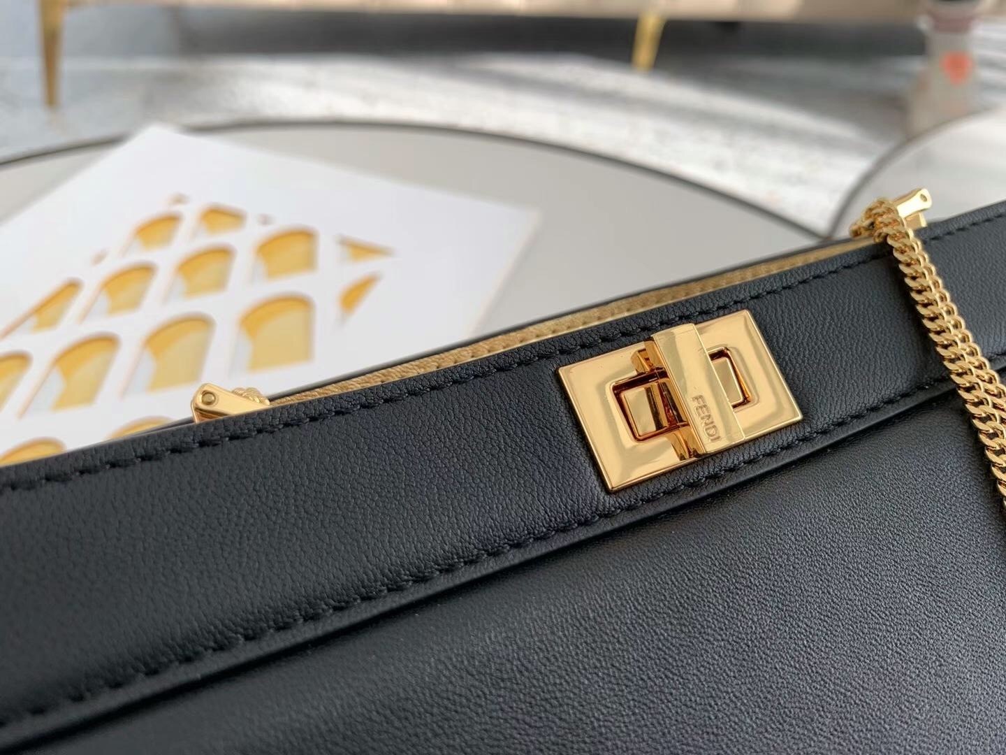 F**di black peekaboo iseeu pochette bag