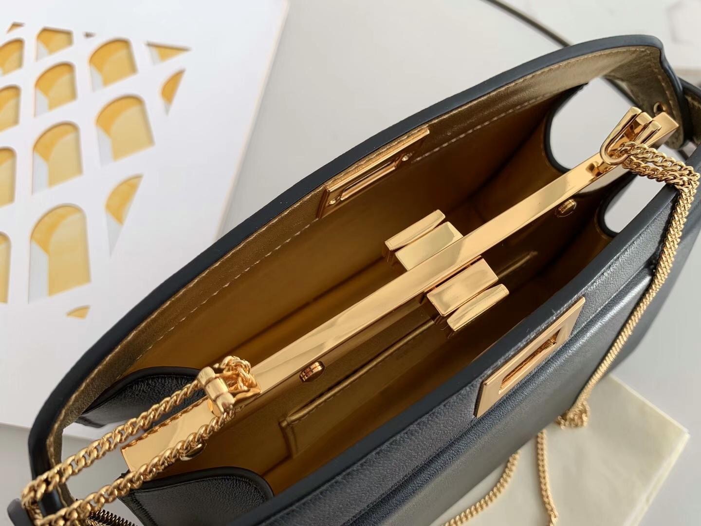 F**di black peekaboo iseeu pochette bag