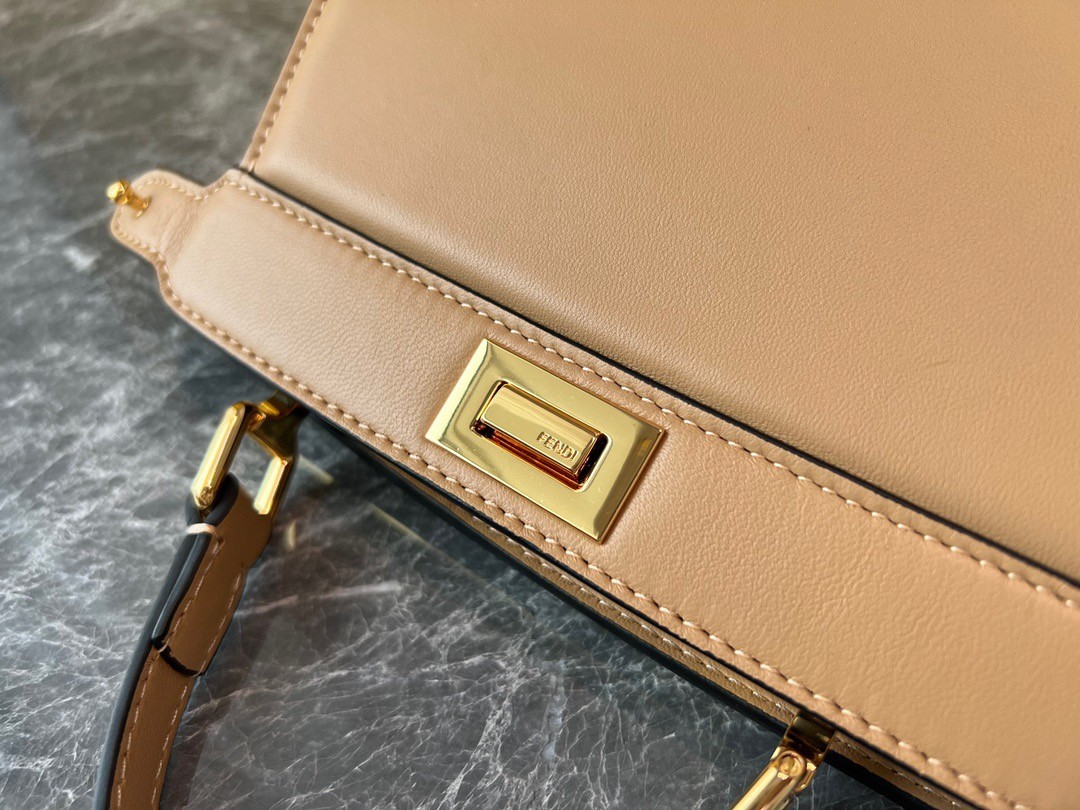 F**di peekaboo iseeu petite bag in beige nappa leather