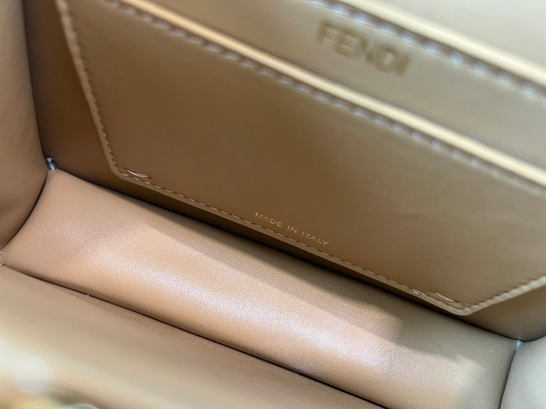 F**di peekaboo iseeu petite bag in beige nappa leather