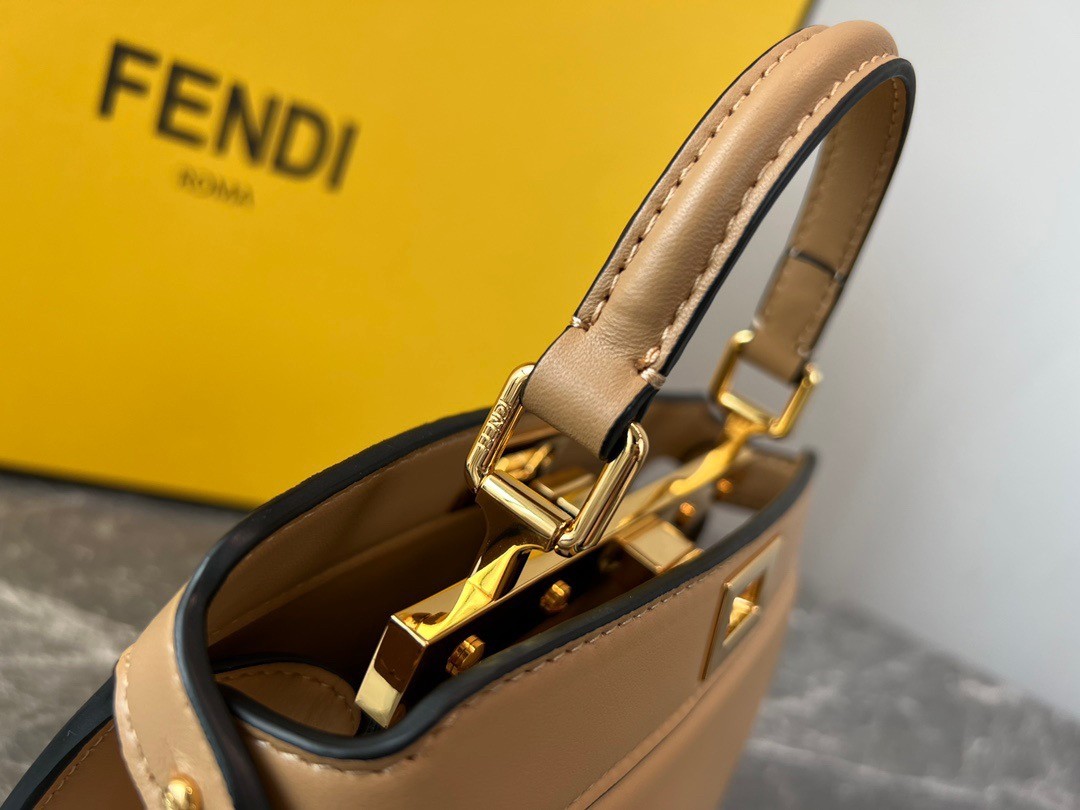 F**di peekaboo iseeu petite bag in beige nappa leather