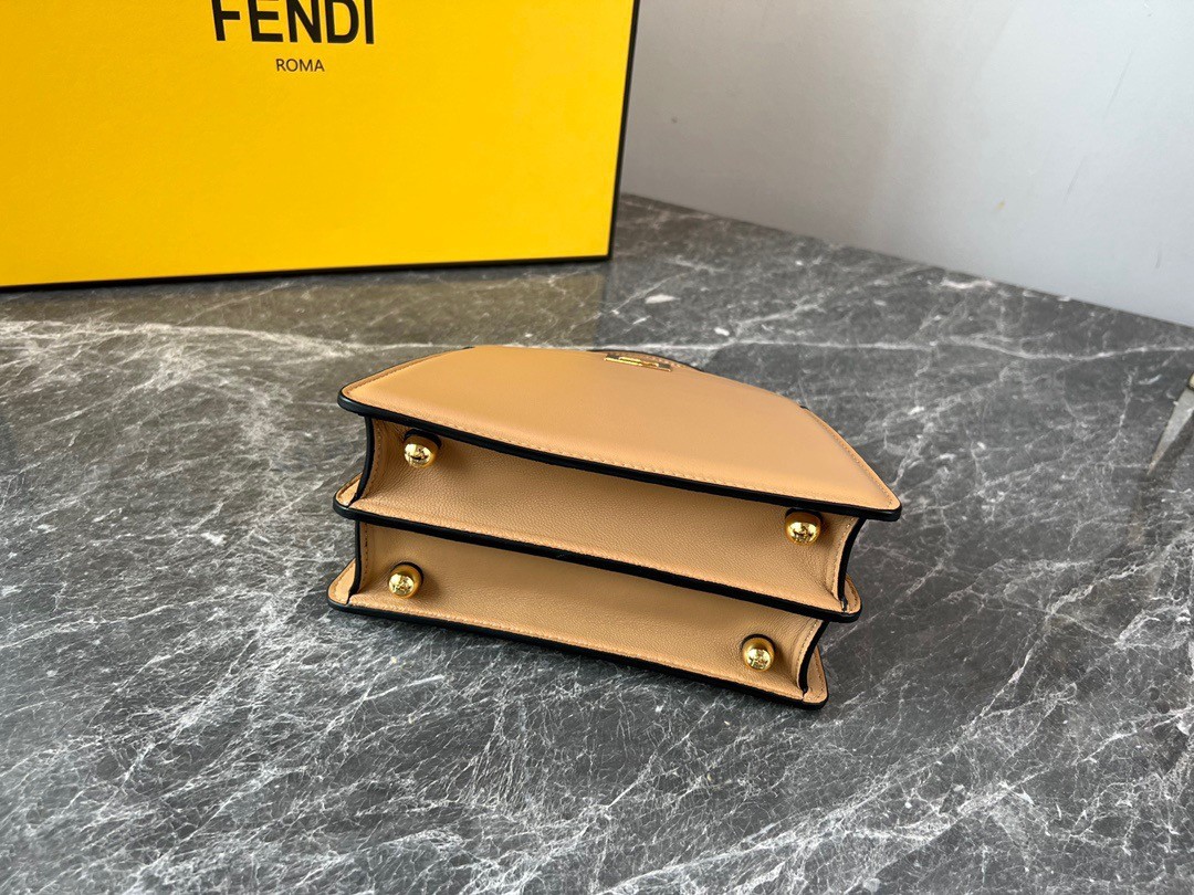 F**di peekaboo iseeu petite bag in beige nappa leather