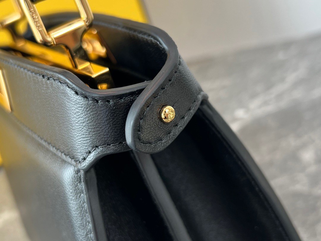 F**di peekaboo iseeu petite bag in black nappa leather