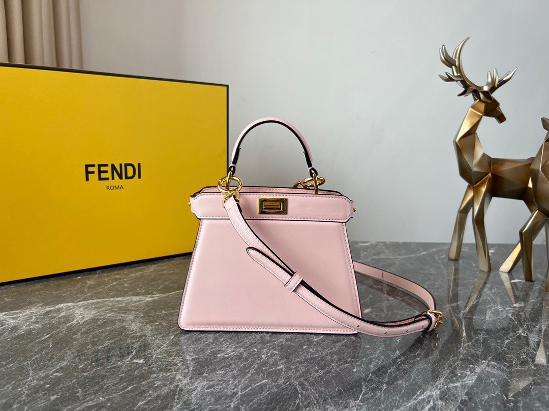 F**di peekaboo iseeu petite bag in pink nappa leather