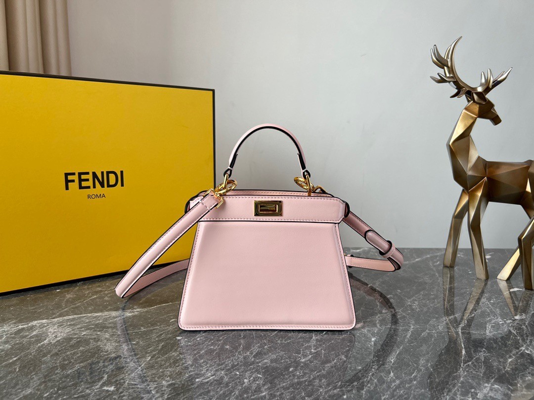 F**di peekaboo iseeu petite bag in pink nappa leather