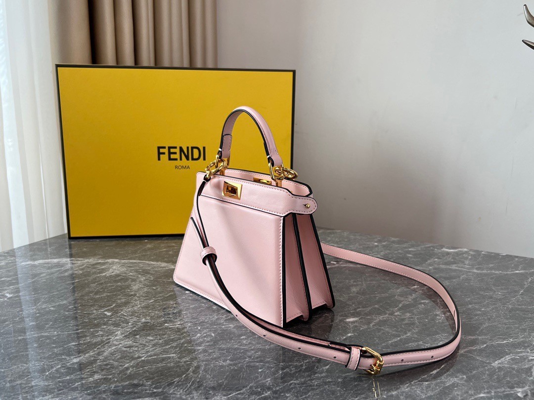 F**di peekaboo iseeu petite bag in pink nappa leather