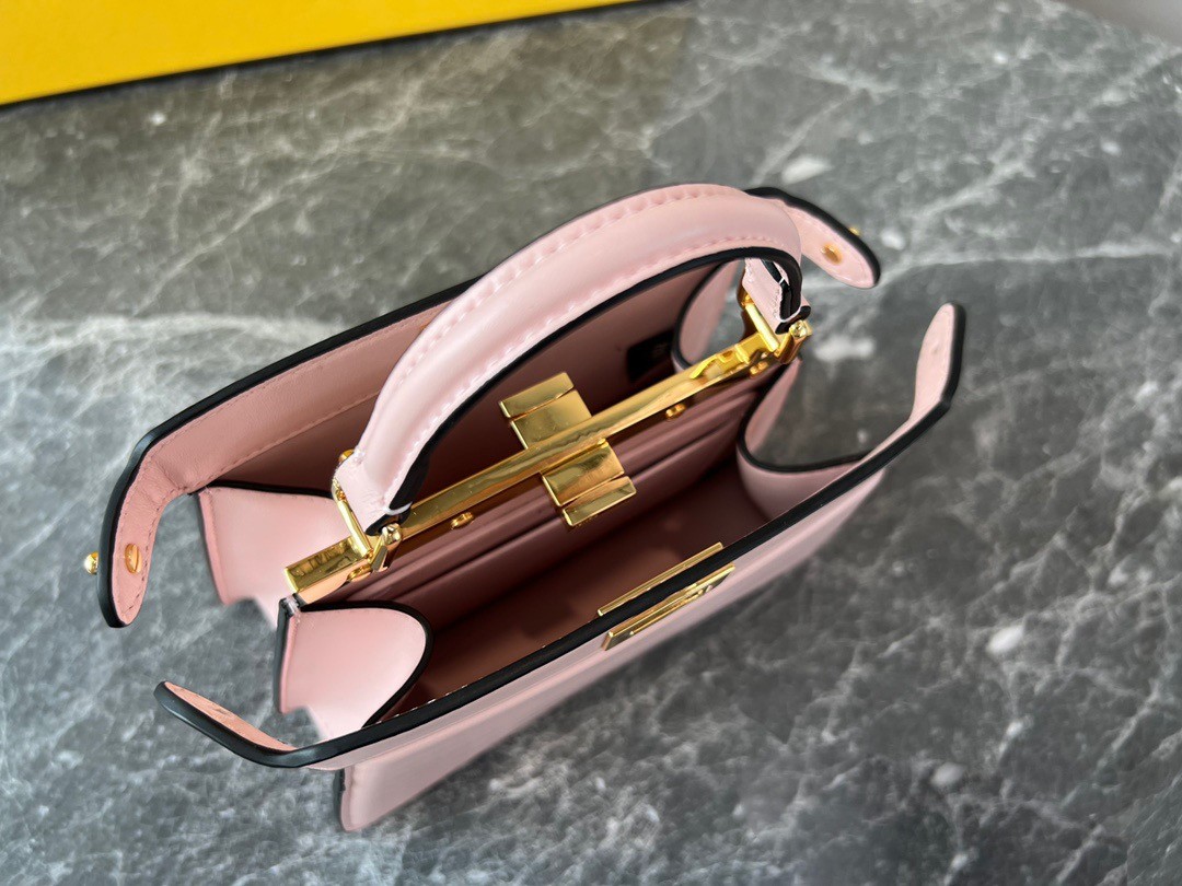 F**di peekaboo iseeu petite bag in pink nappa leather