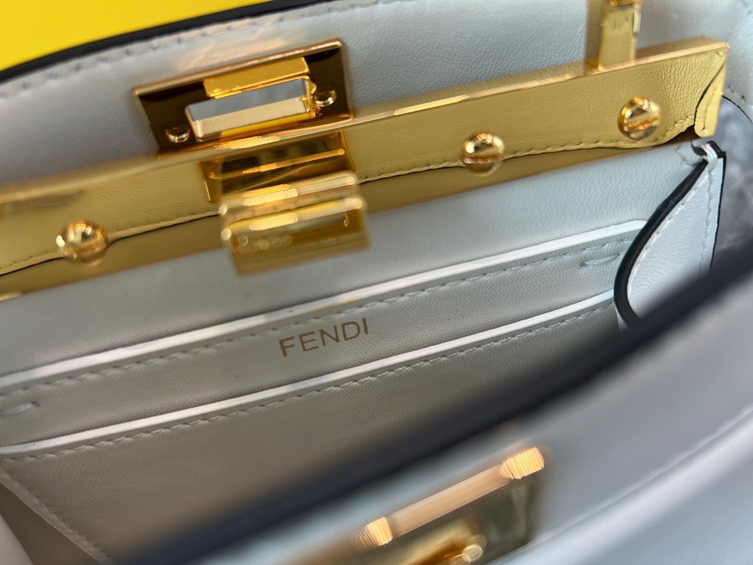F**di peekaboo iseeu petite bag in white nappa leather