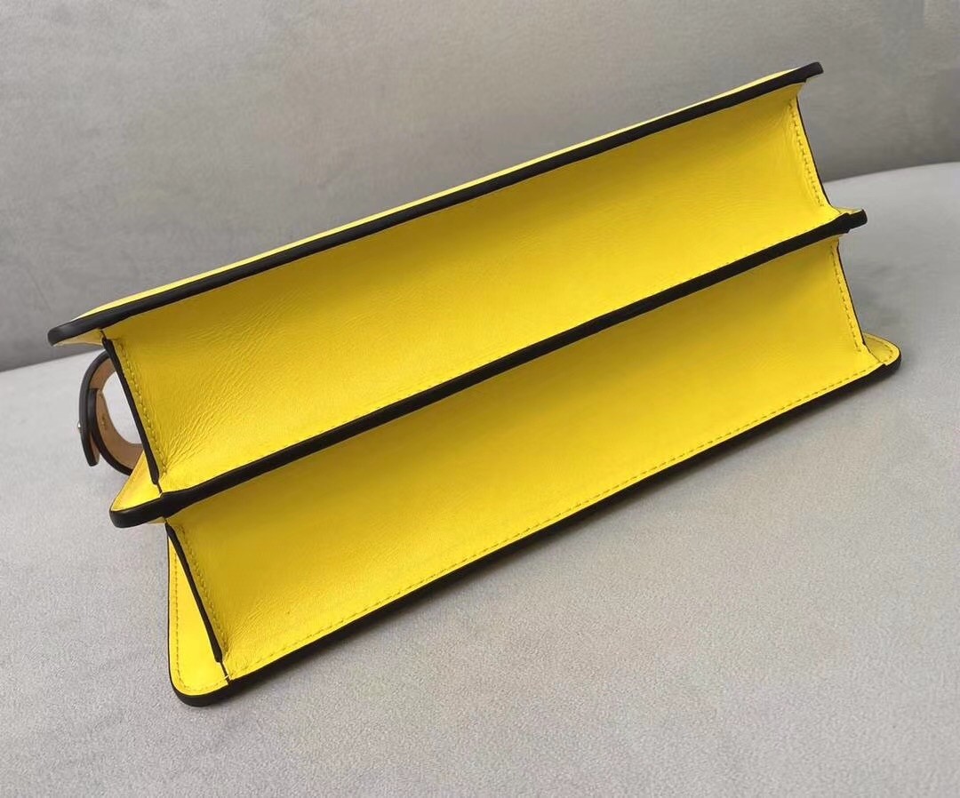 F**di peekaboo iseeu east-west bag in yellow nappa