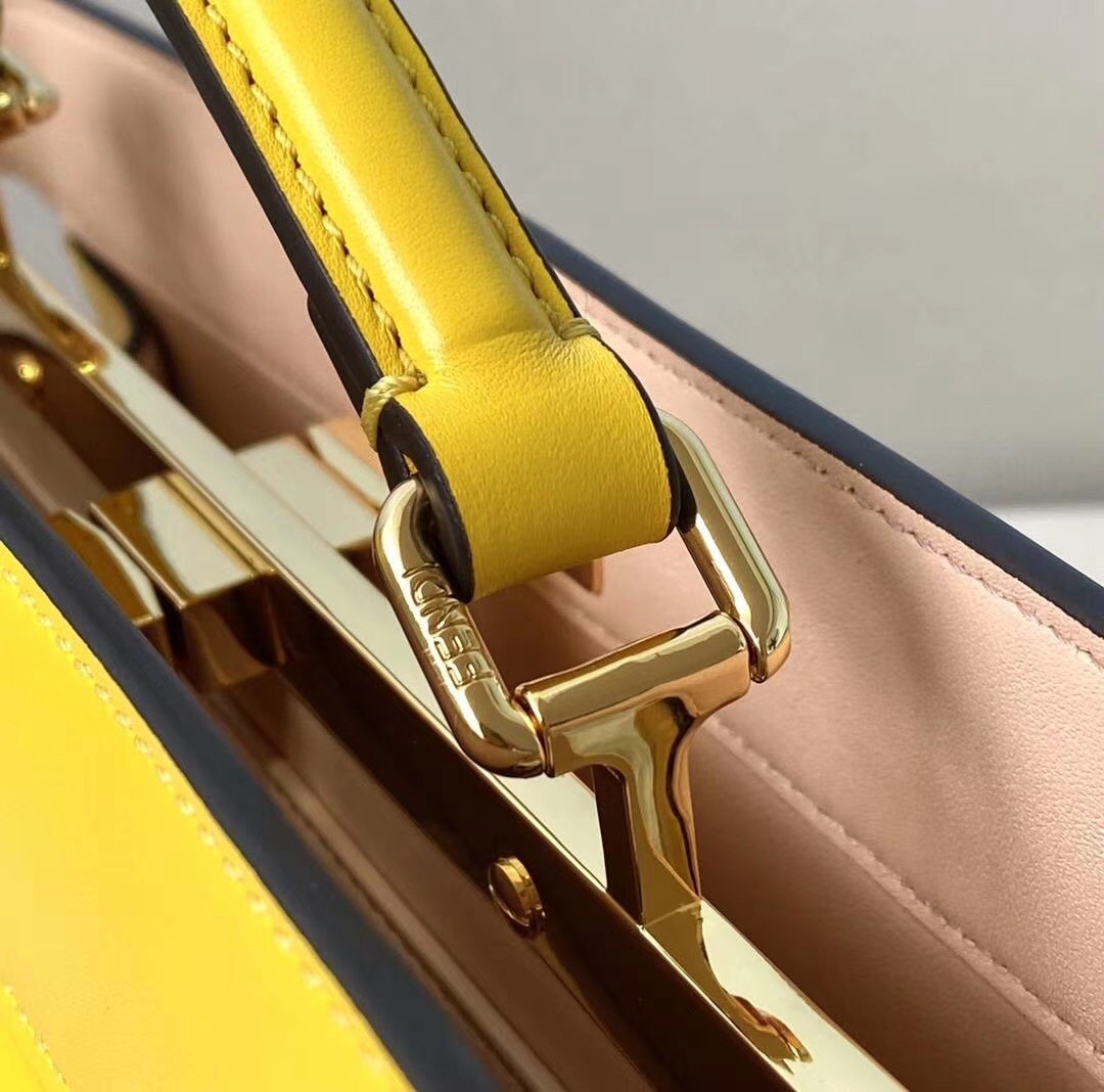 F**di peekaboo iseeu east-west bag in yellow nappa