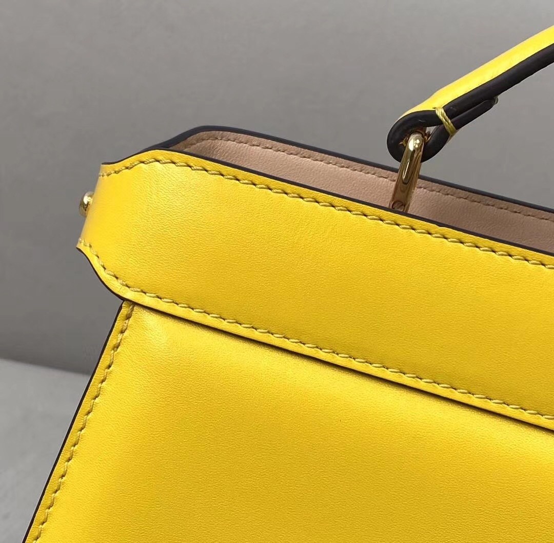 F**di peekaboo iseeu east-west bag in yellow nappa