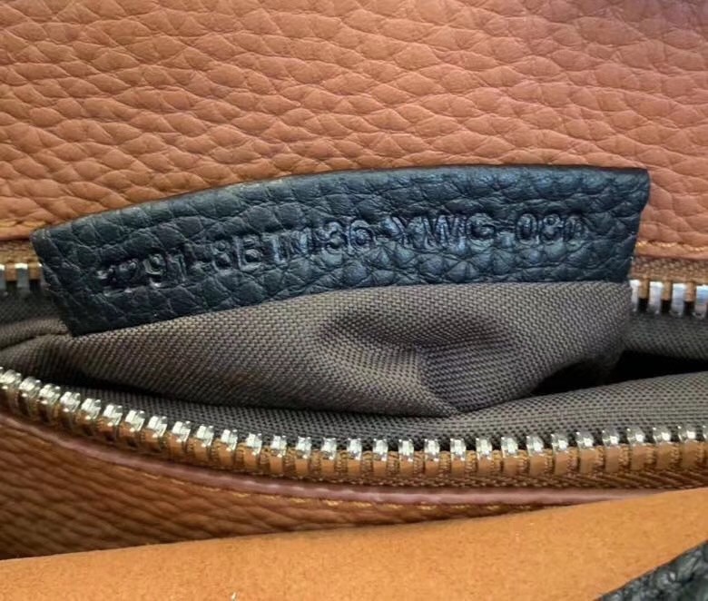 F**di selleria peekaboo medium bag in black roman leather