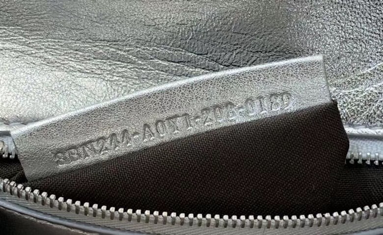 F**di peekaboo mini bag in silver metallic lambskin