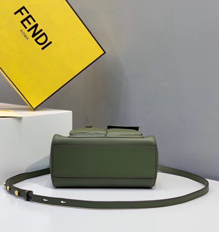 F**di peekaboo mini pocket bag in green calfskin