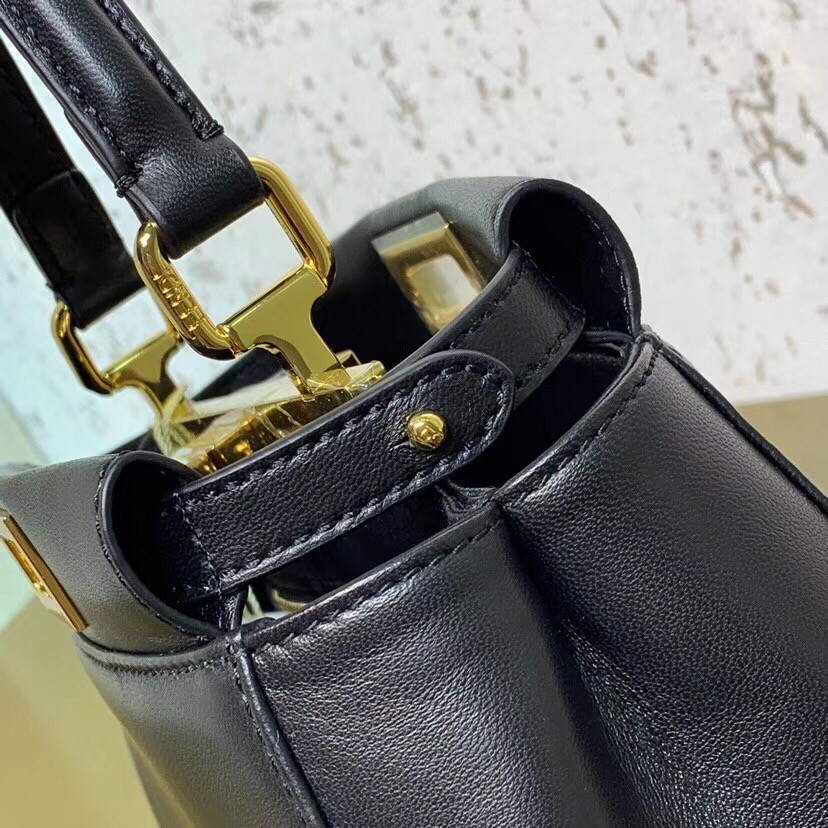 F**di peekaboo xs bag in black nappa leather
