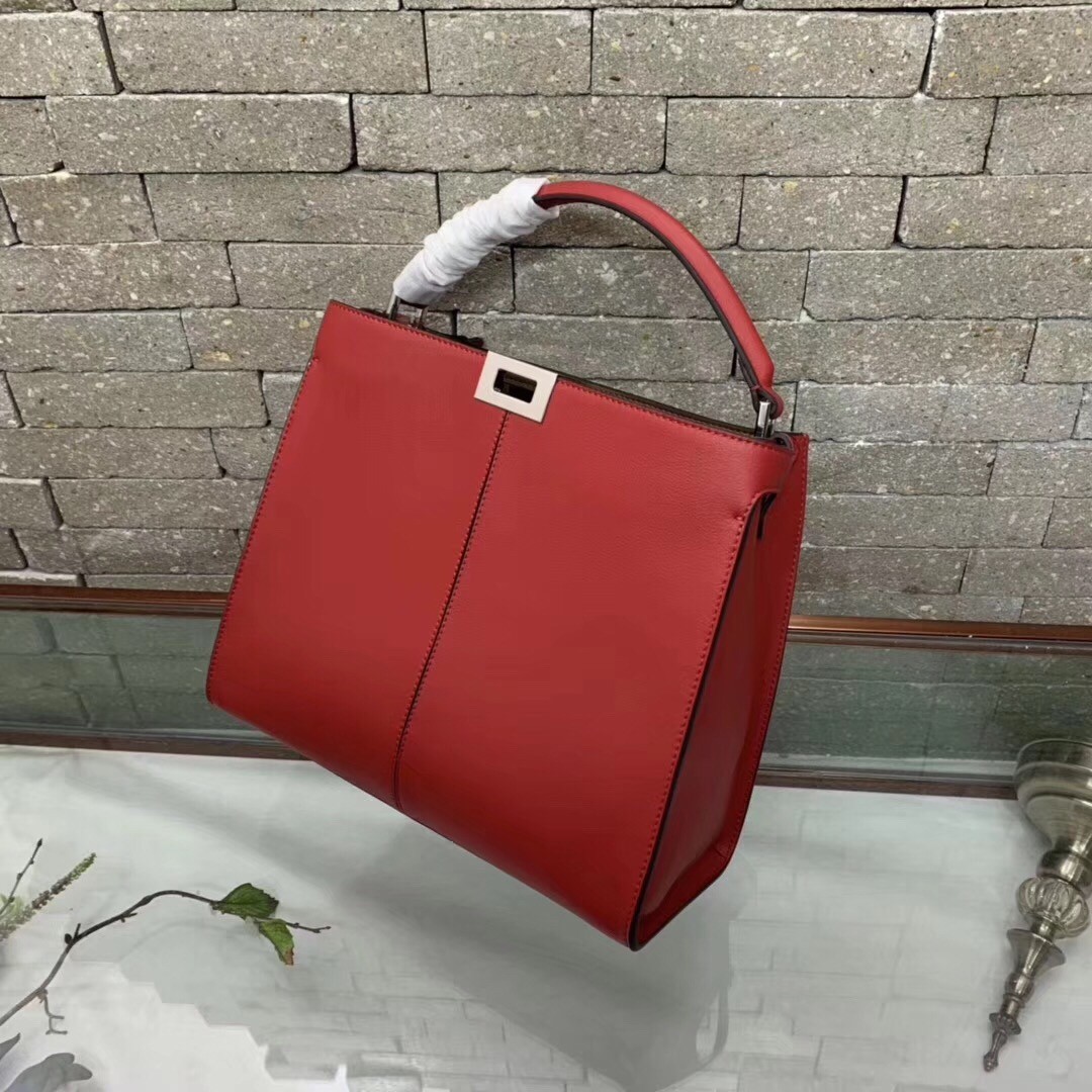 F**di red peekaboo x lite regular bag