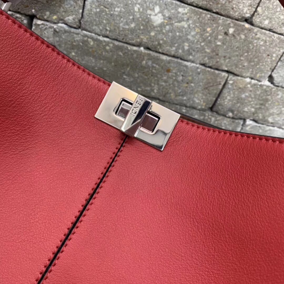 F**di red peekaboo x lite regular bag