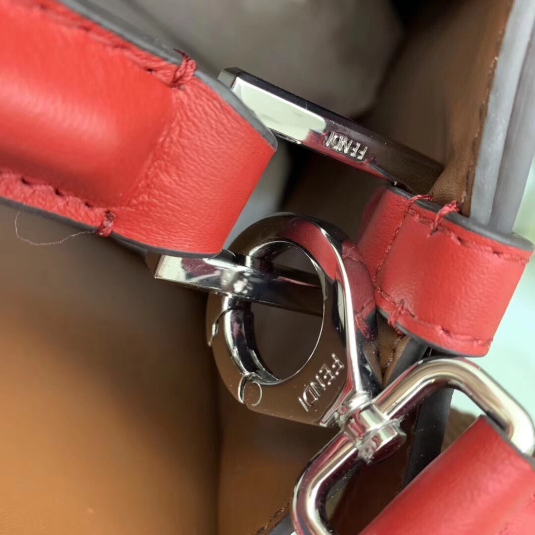 F**di red peekaboo x lite regular bag
