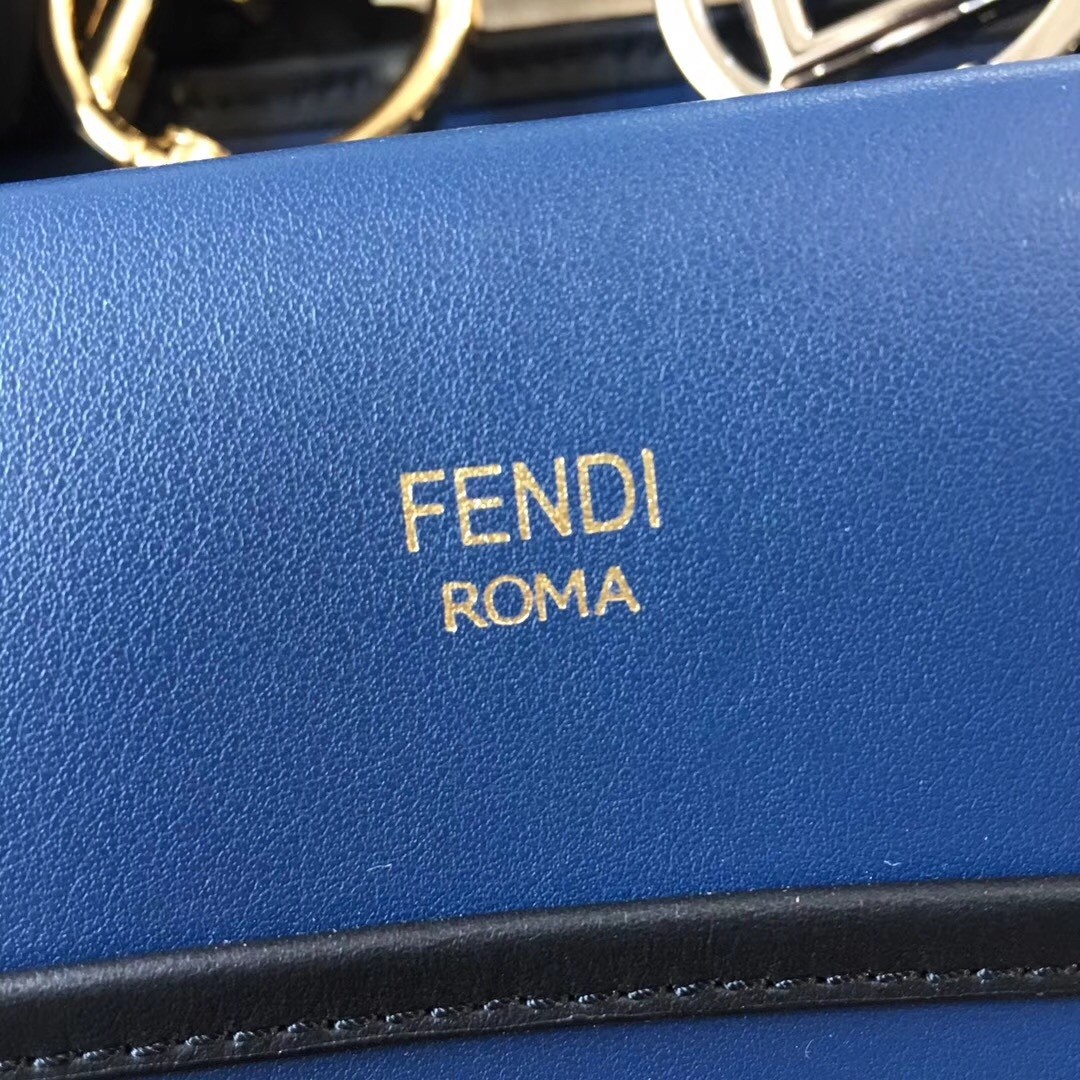 F**di small runaway bag in black calfskin leather