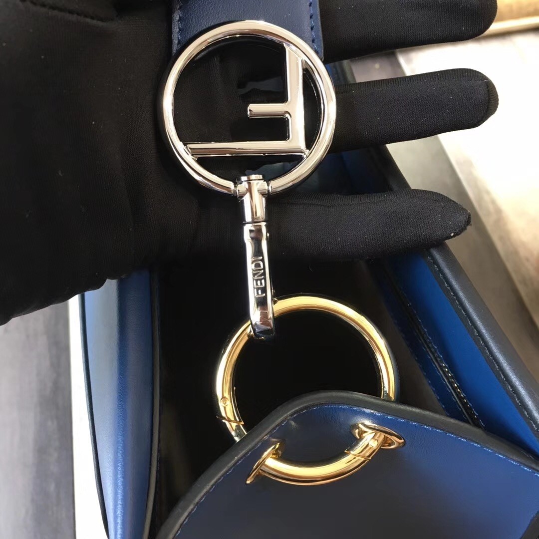F**di small runaway bag in black calfskin leather