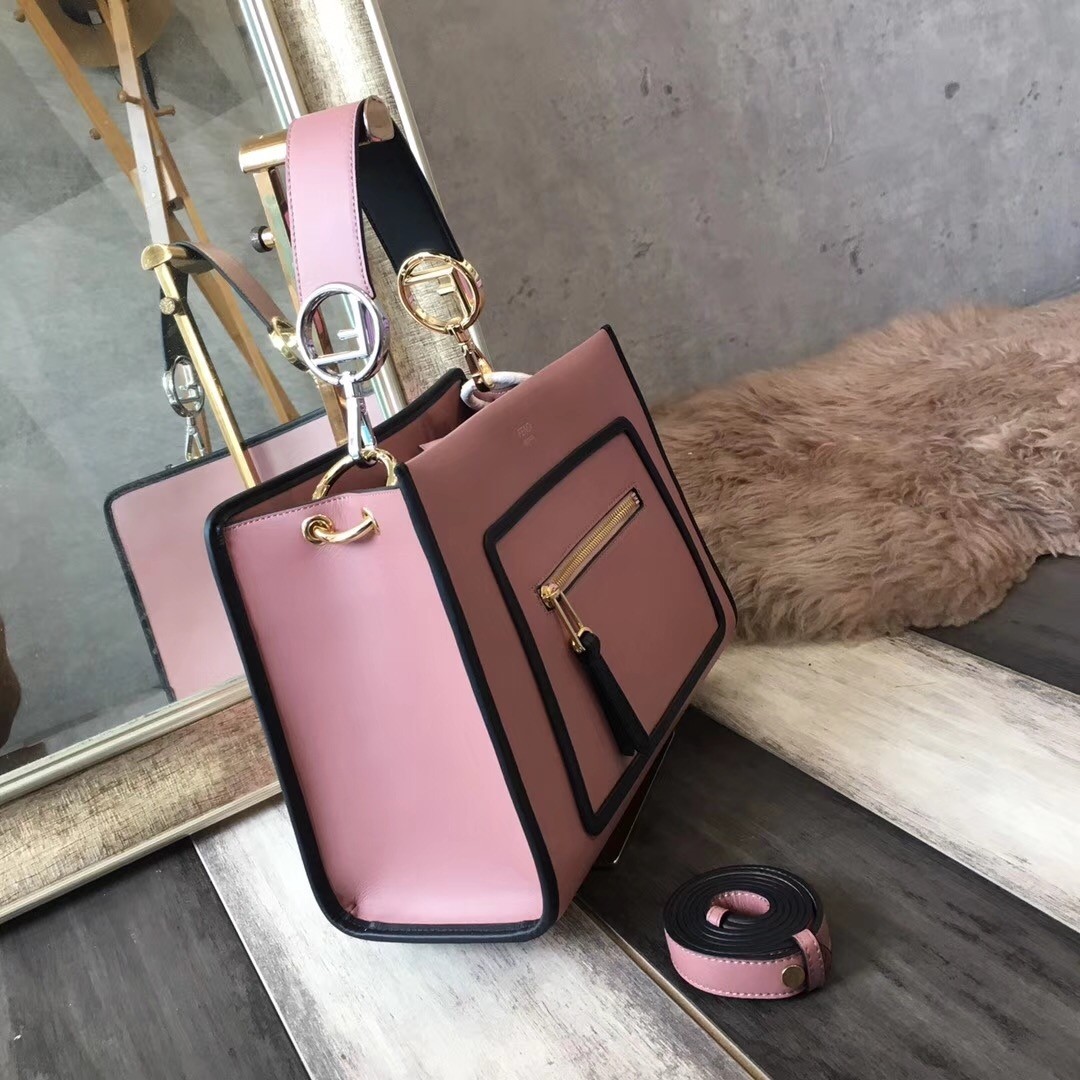 F**di small runaway bag in pink calfskin leather