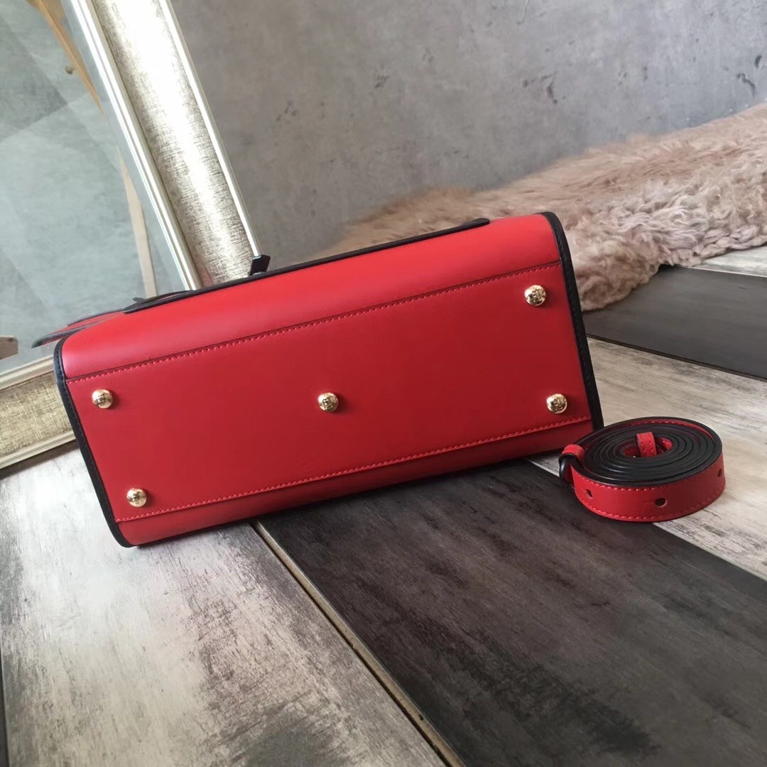 F**di small runaway bag in red calfskin leather