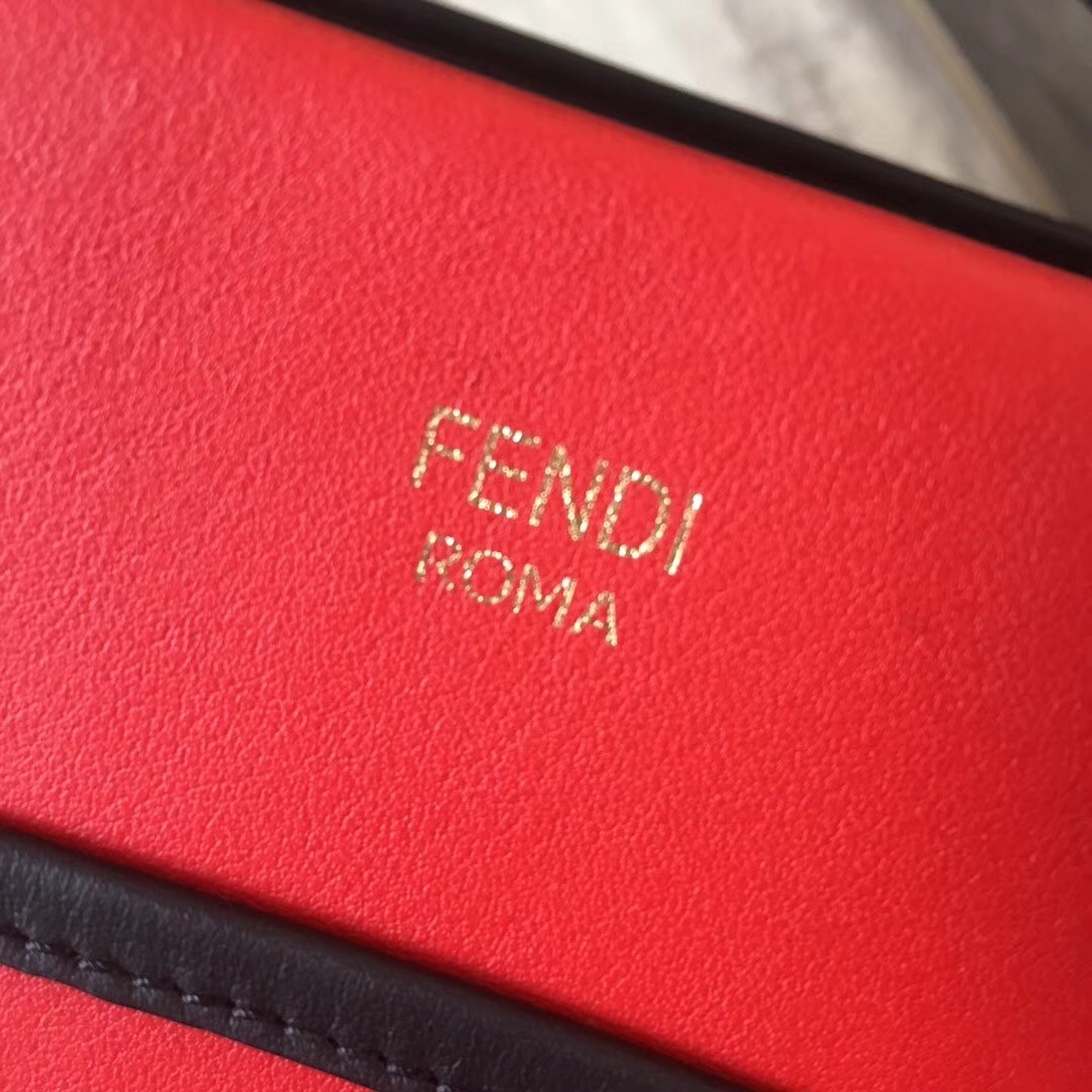F**di small runaway bag in red calfskin leather