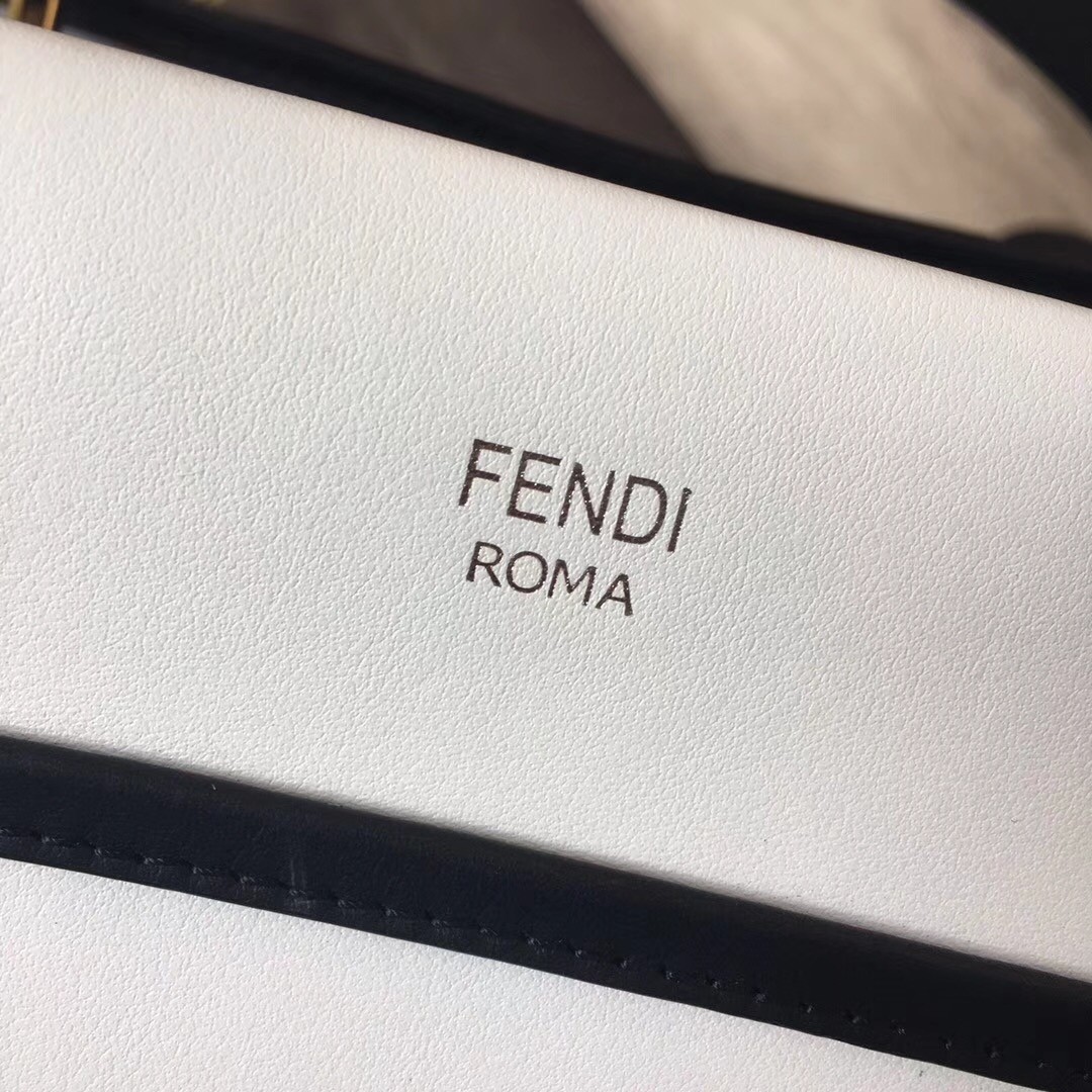 F**di small runaway bag in white calfskin leather