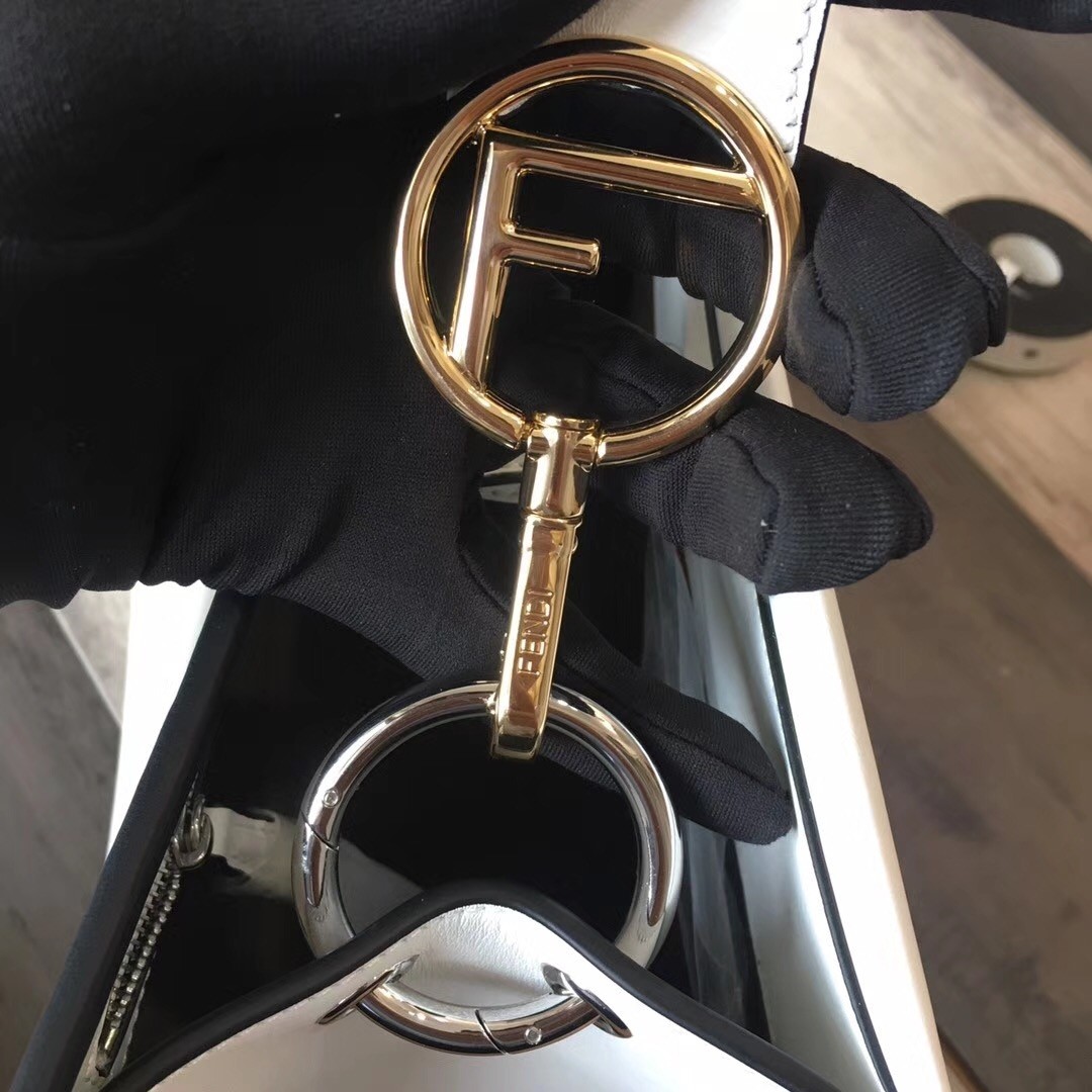 F**di small runaway bag in white calfskin leather
