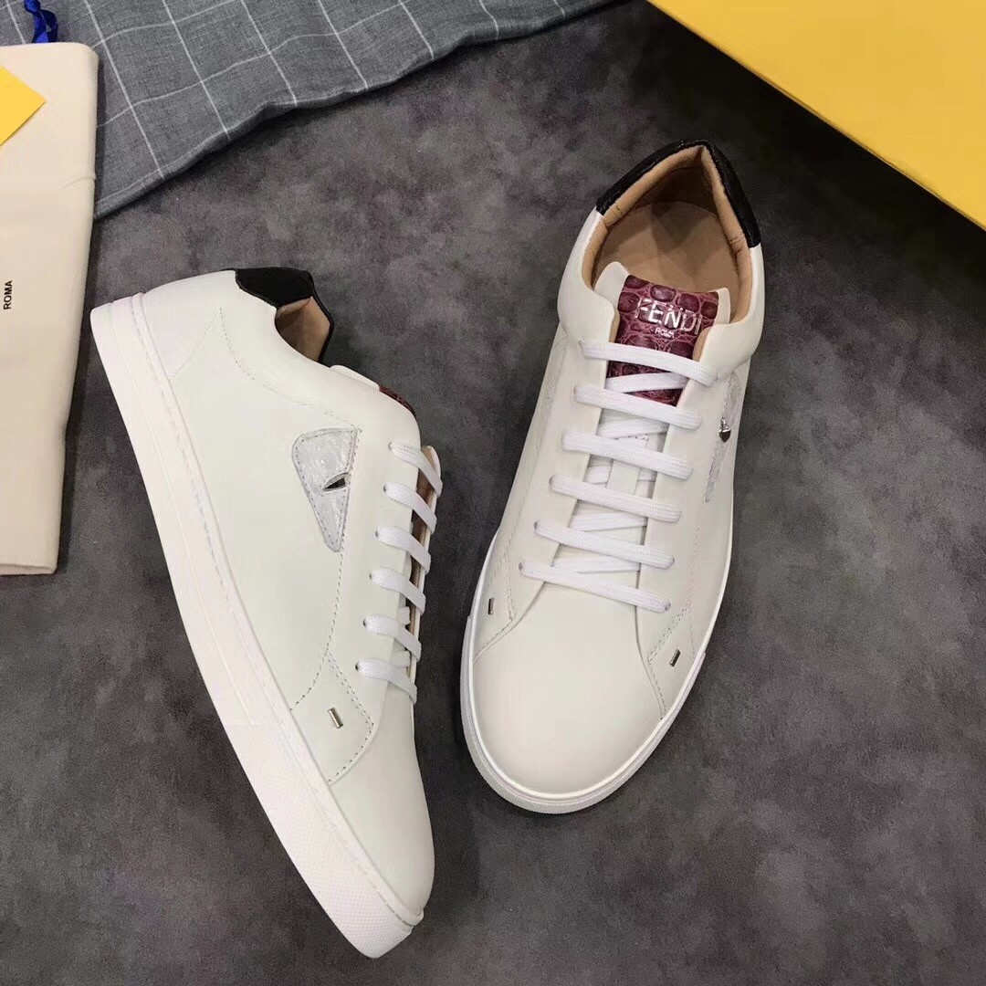 F**di white low-tops bag bugs eye sneakers