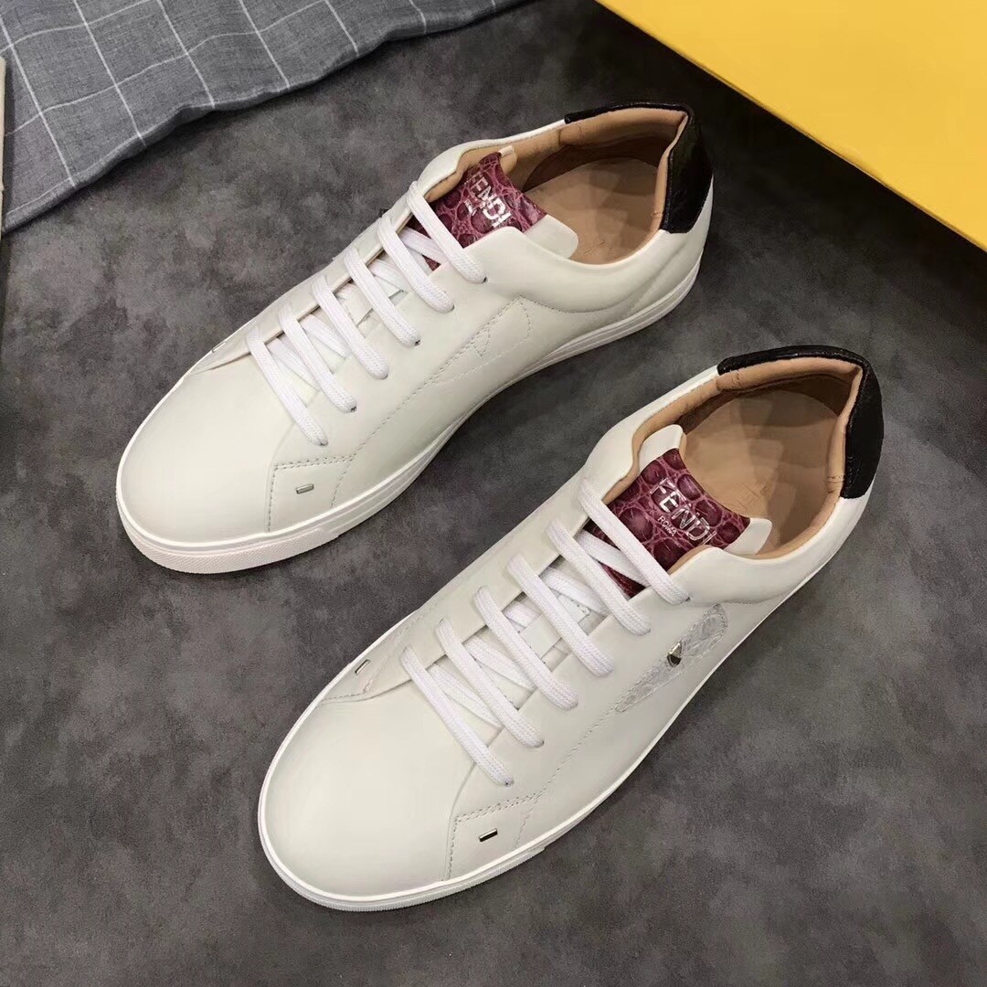 F**di white low-tops bag bugs eye sneakers