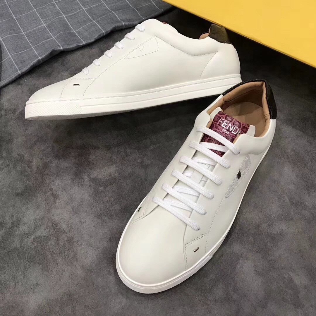 F**di white low-tops bag bugs eye sneakers