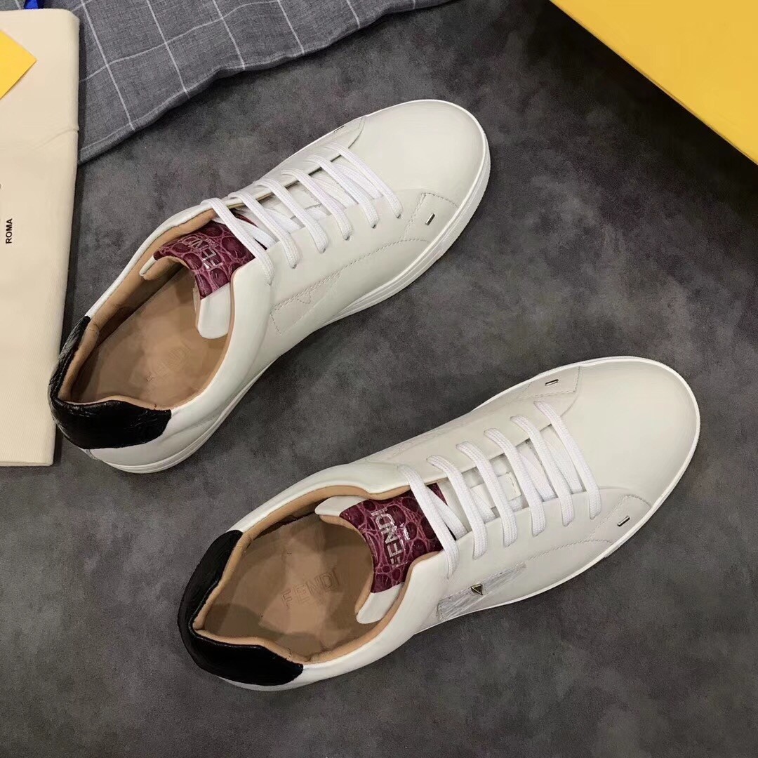 F**di white low-tops bag bugs eye sneakers