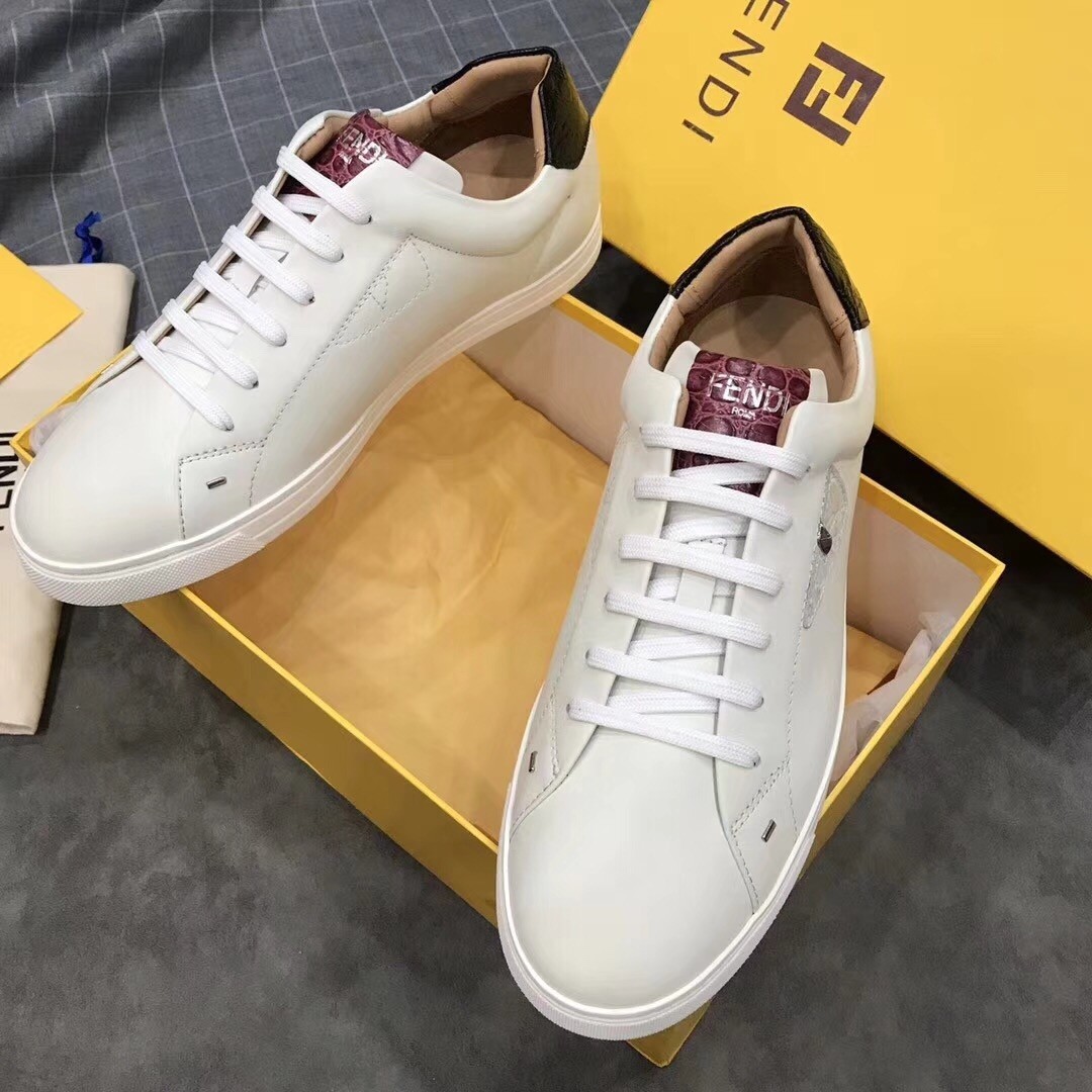 F**di white low-tops bag bugs eye sneakers