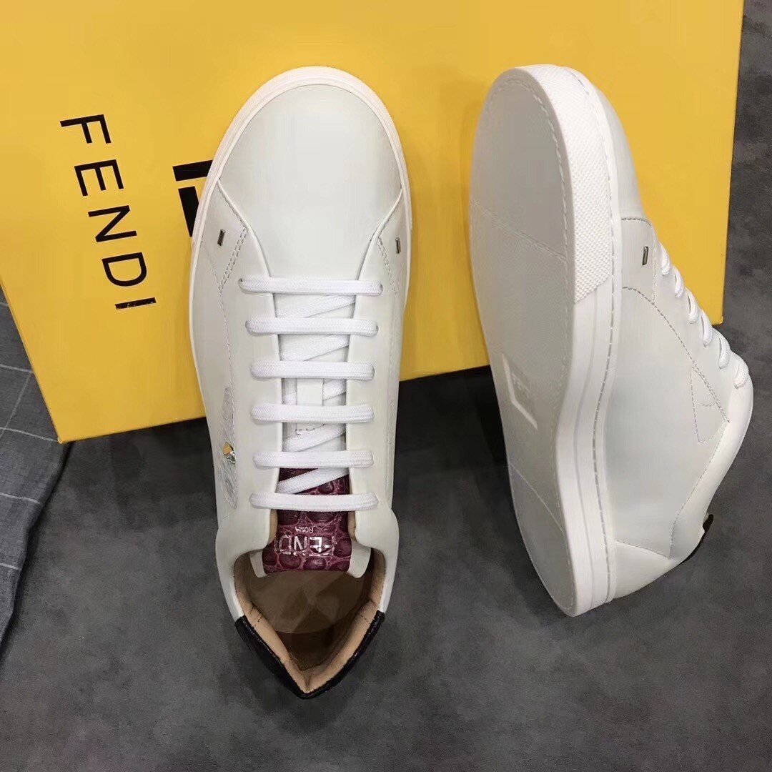 F**di white low-tops bag bugs eye sneakers