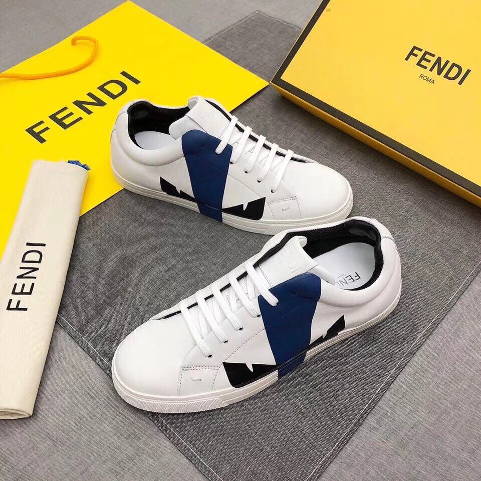 F**di blue sprayed low-tops bag bugs sneakers