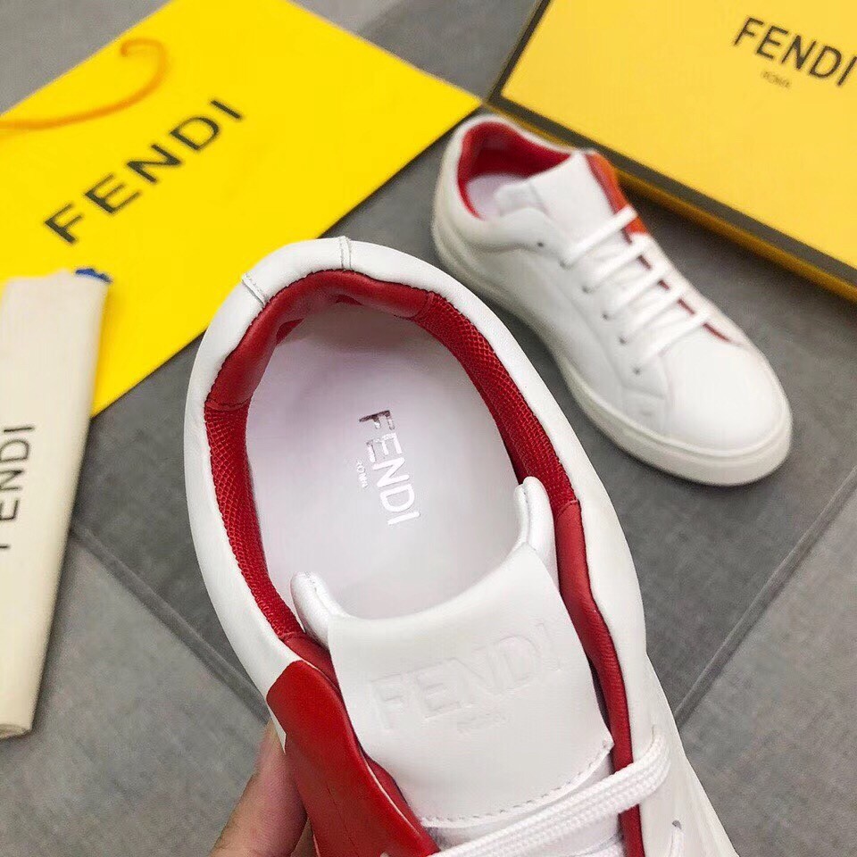 F**di red sprayed low-tops bag bugs sneakers