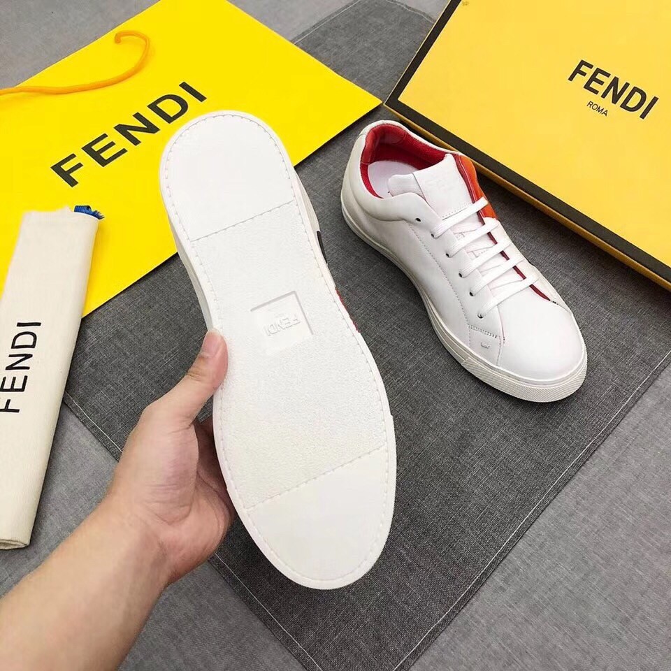 F**di red sprayed low-tops bag bugs sneakers