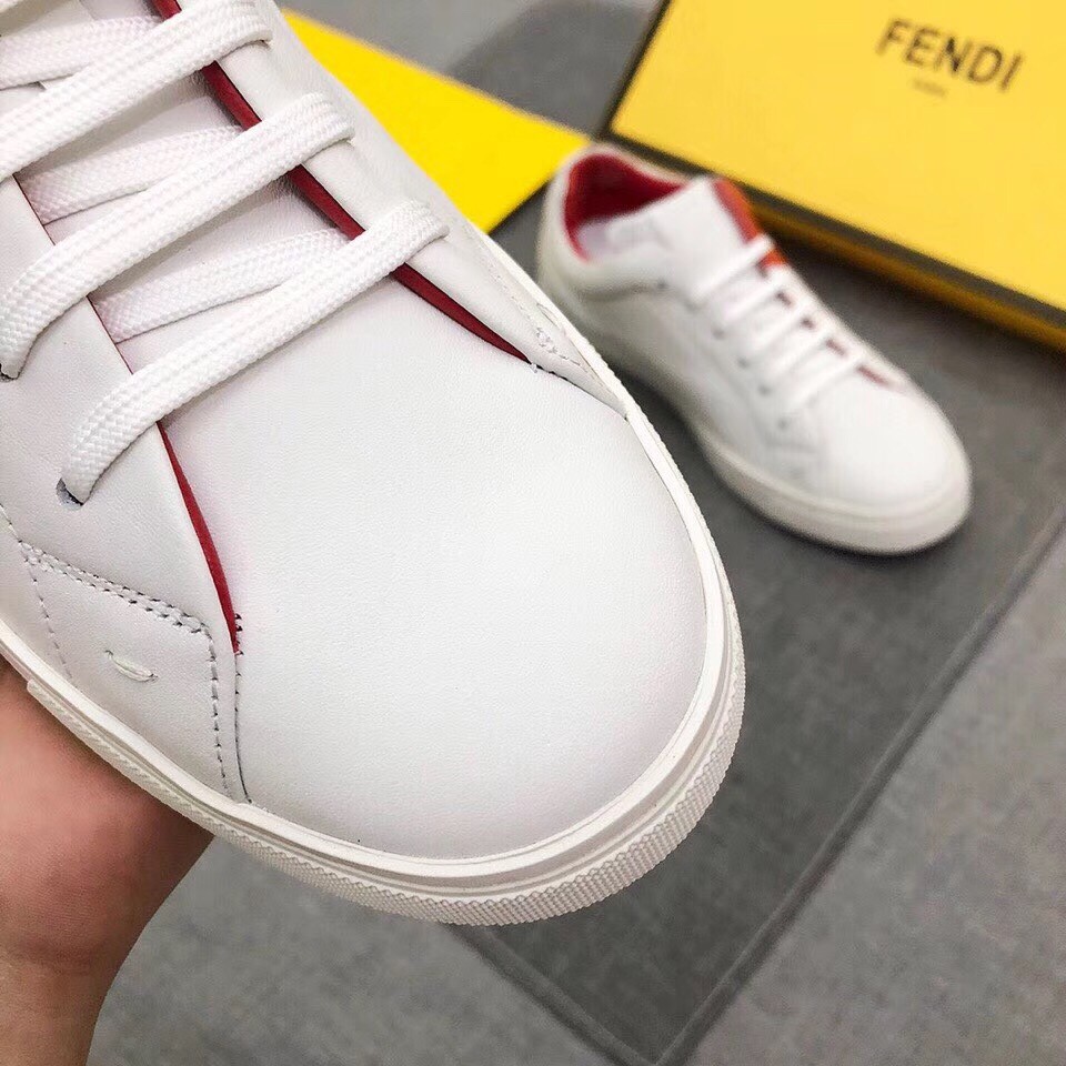 F**di red sprayed low-tops bag bugs sneakers