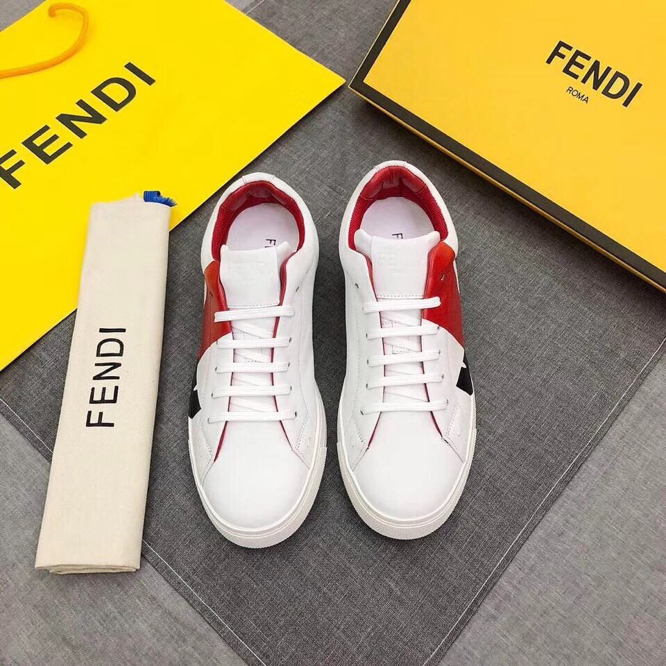 F**di red sprayed low-tops bag bugs sneakers