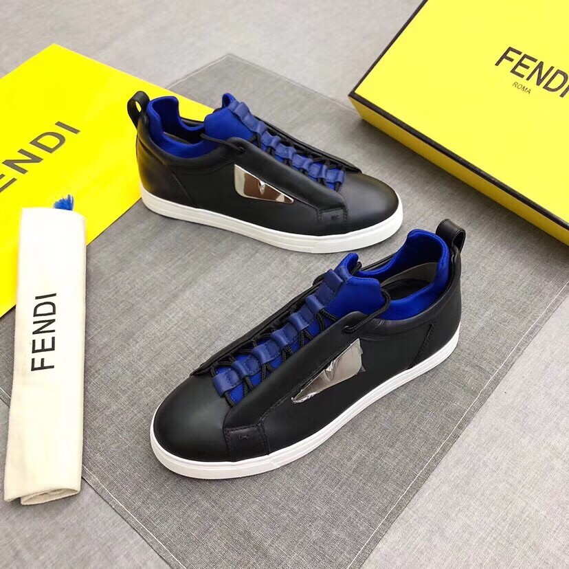 F**di black contrast trim bag bugs eyes sneakers