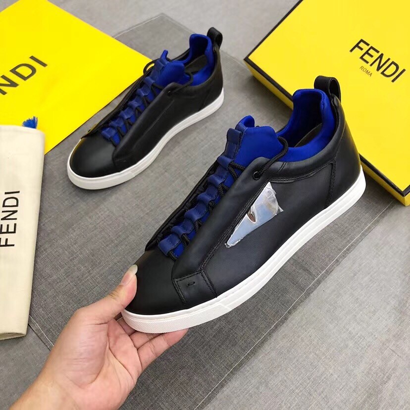 F**di black contrast trim bag bugs eyes sneakers