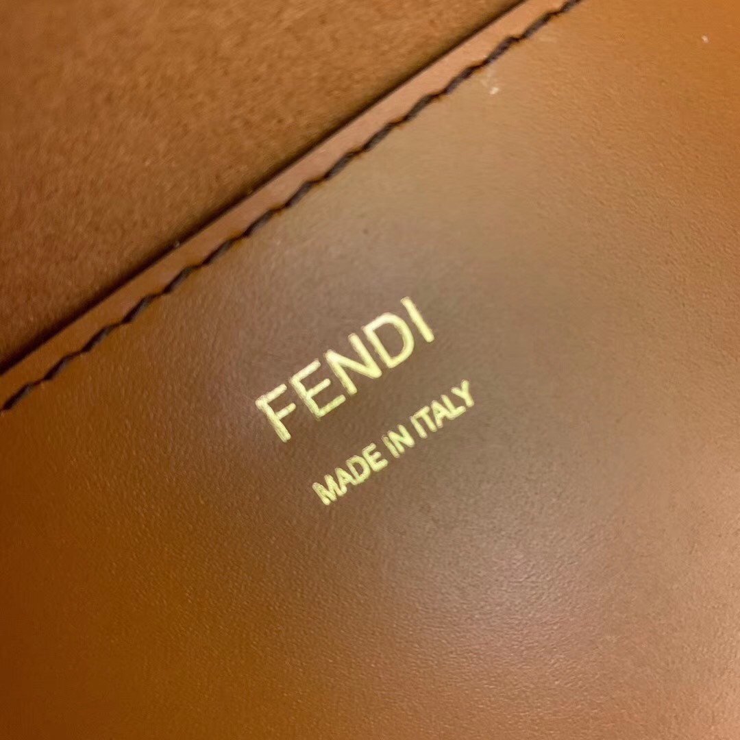 F**di sunshine shopper bag in brown calfskin