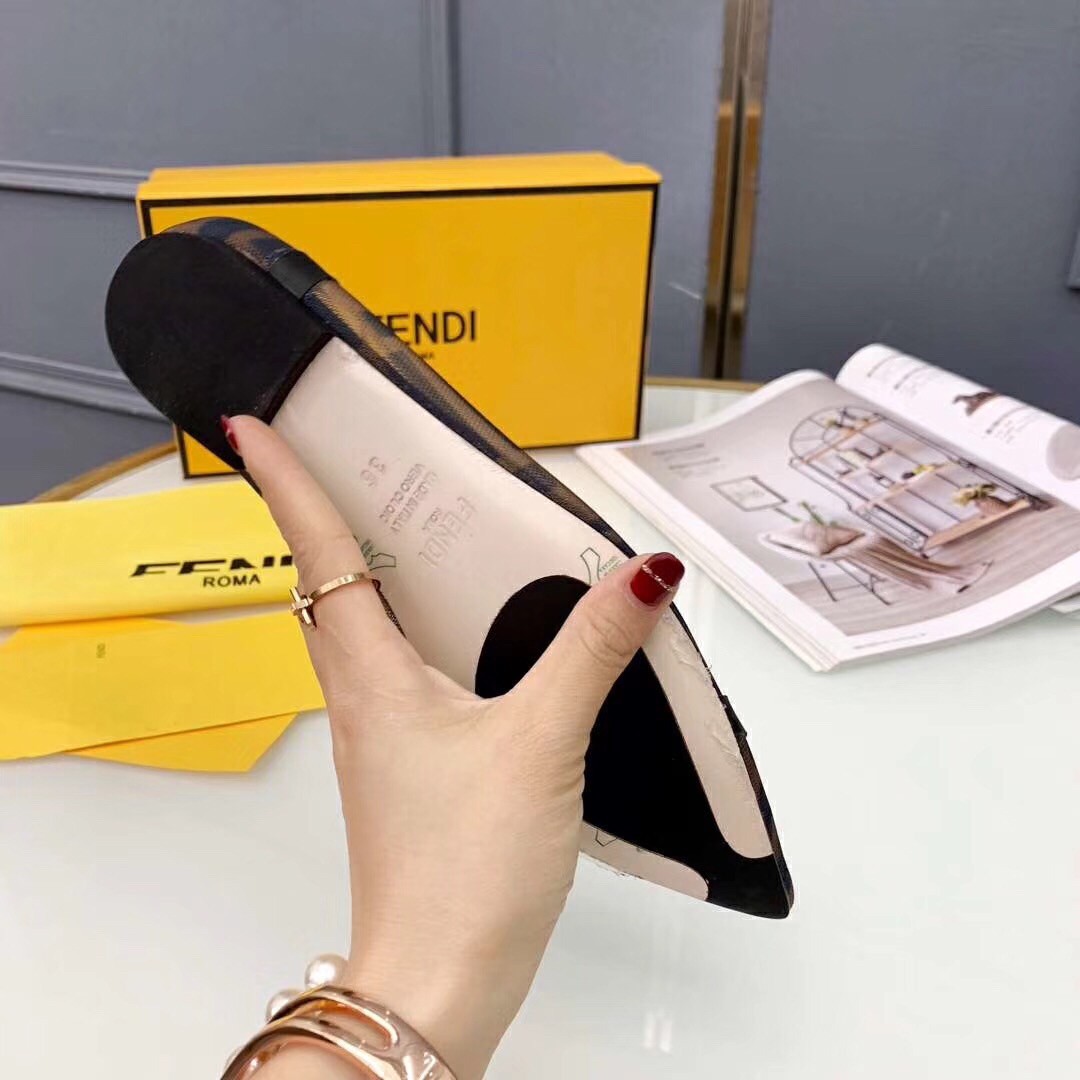 F**di black mesh flats ballerinas