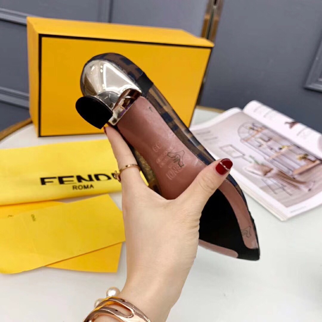 F**di black colibri logo-print mesh pumps 55mm